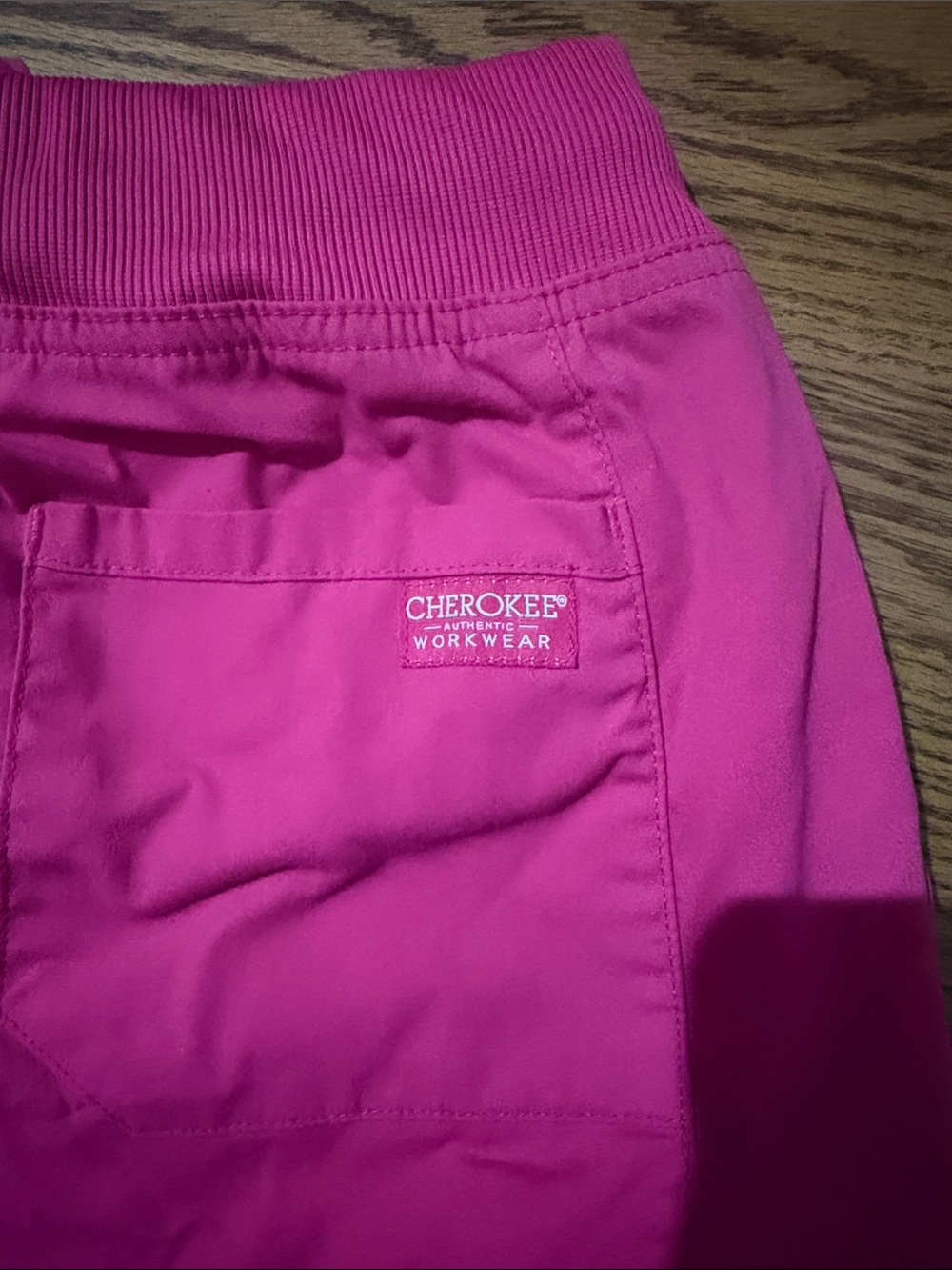 Cherokee Hot Pink Knit Waist Scrub Pant - Picture 2 of 3